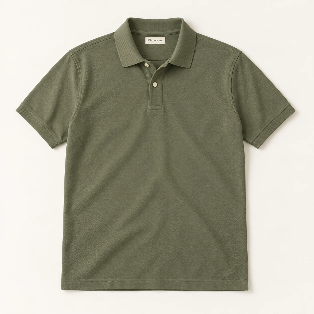 Verger Piqué Polo — Olive, front view