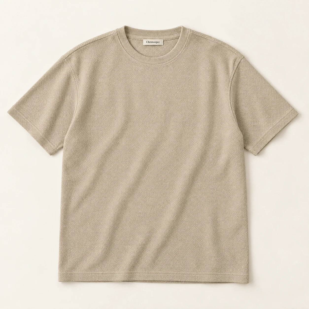 Salon Textured Tee — Oat, front view