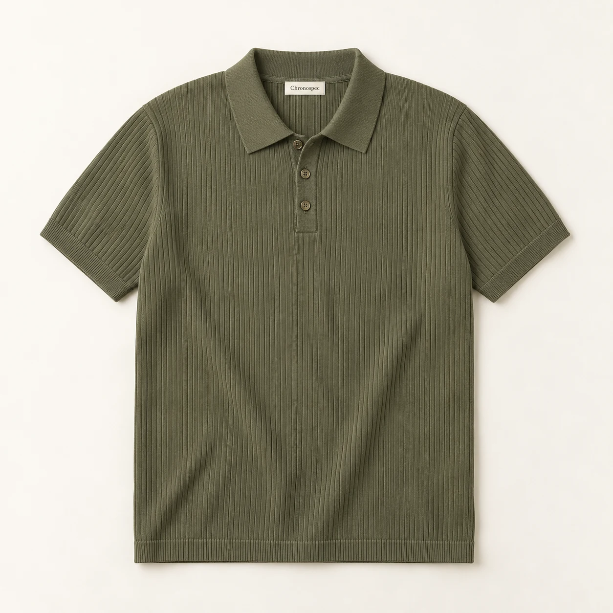 Jardin Ribbed Polo — Moss, front view